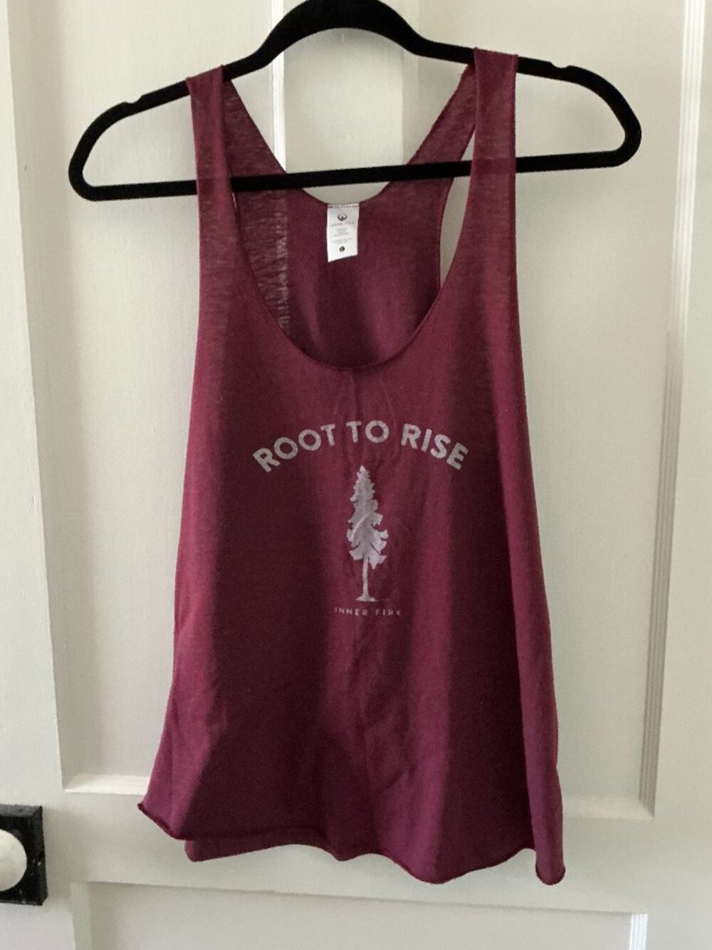 Inner Fire "Root to Rise" maroon tank (large, but fits smaller)